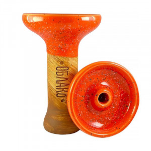 Чаша для кальяна Облако - Phunnel M Glaze Top Оранжевая с точками