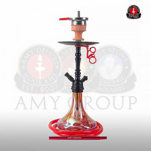 Кальян AMY Deluxe - 056R PSMBK Red (Middle Globe)  (Полный комплект)