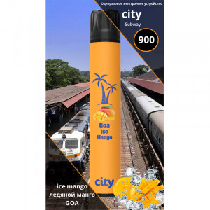 Электронная сигарета CITY 1000Т Subway - Гоа (Ледяной манго)