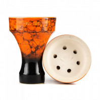 Чаша для кальяна Tortuga Черная метка (Оранжевая глазурь) Прямоток