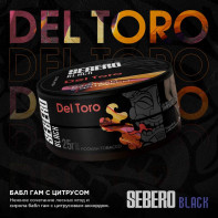 Табак для кальяна Sebero Black - Del Toro (Бабл гам Цитрус) 25г