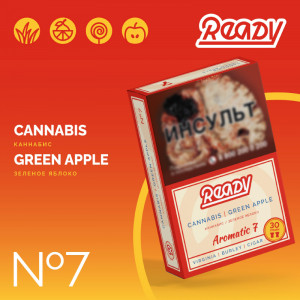 Табак для кальяна Ready - №7 Cannabis Green Apple (Канабис Зеленое яблоко) 30г